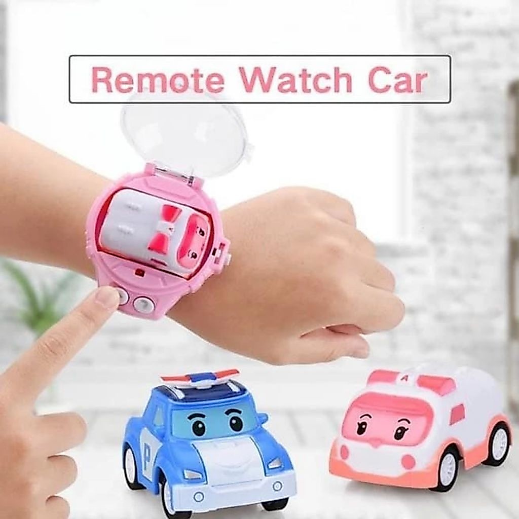 Mainan Remote Control Jam Tangan Mobil Mini Robocar Poli Amber / RC Watch Mini Cars with USB