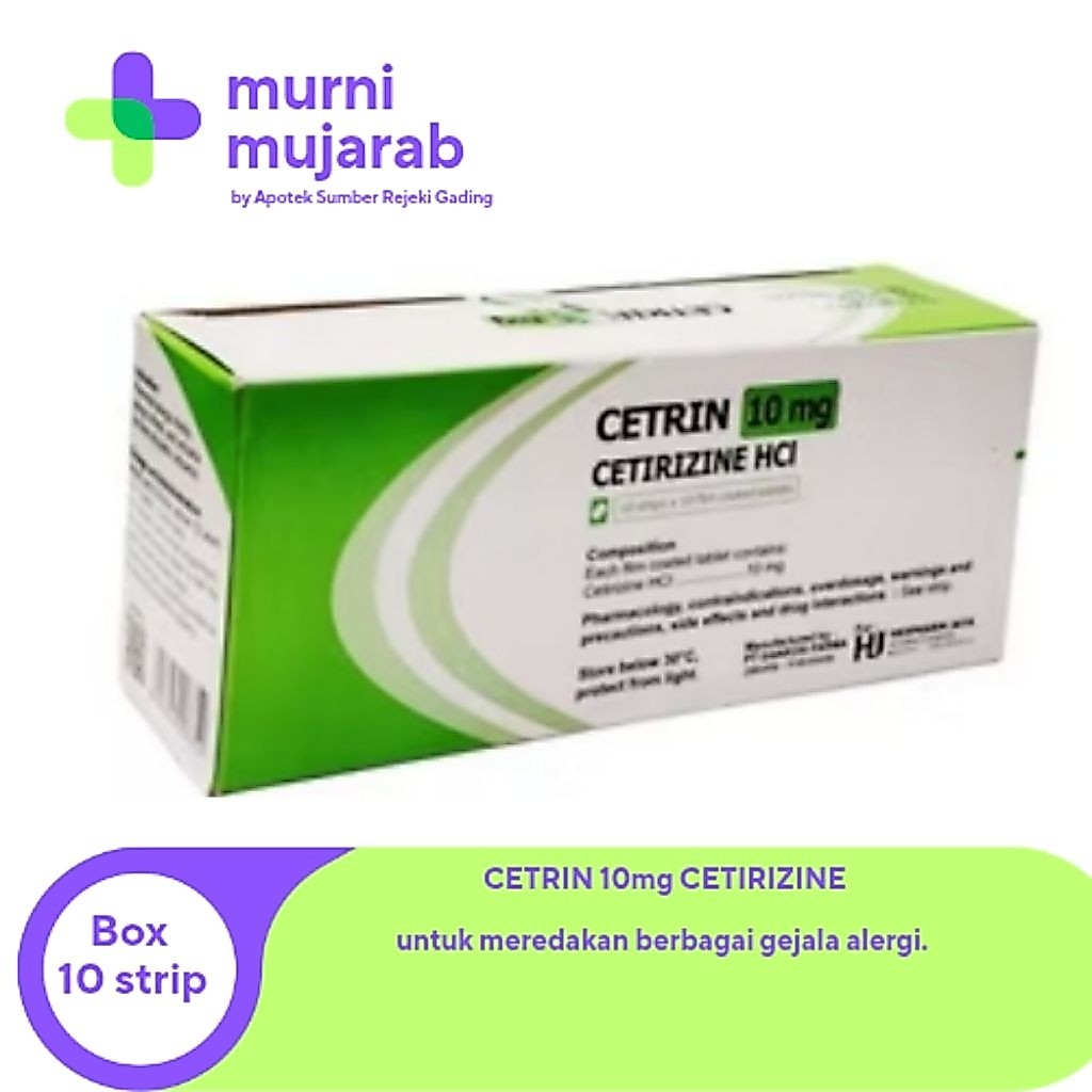 Cetrin BOX Cetirizine 10mg Obat Gatal Alergi