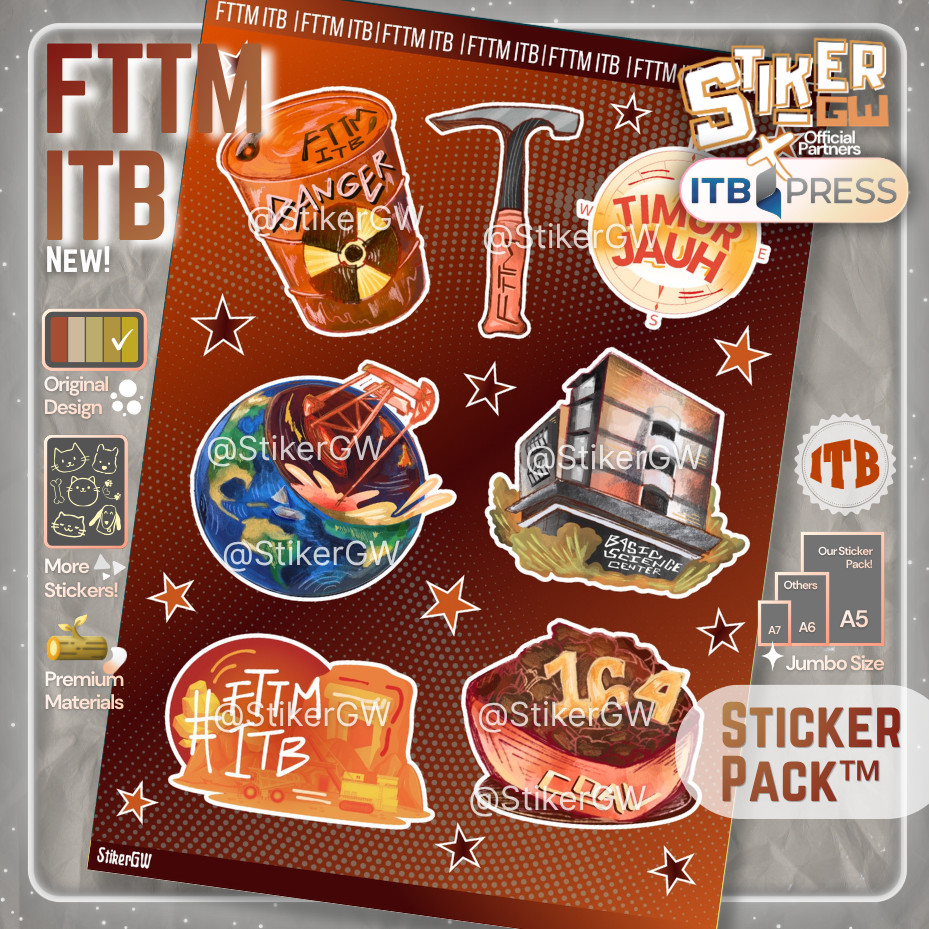 [BERIZIN RESMI]  Sticker Pack FTTM ITB | STIKER FAKULTAS TEKNIK PERTAMBANGAN DAN PERMINYAKAN INSTITU