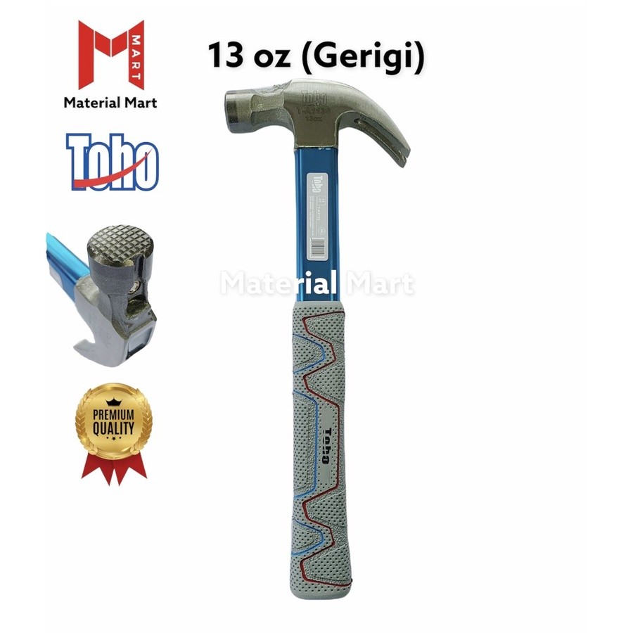 TEAMOR Palu Kambing Toho 13oz | Palu Kambing Gerigi Gagang Karet 13 oz Magnet | Material Mart
