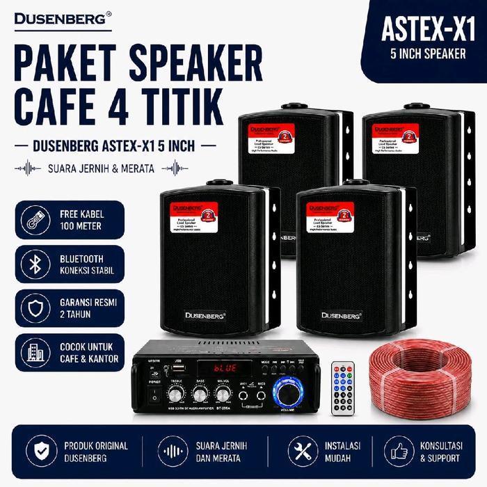 Paket 4 Speaker 5 Inch DUSENBERG Astex X 1, Cafe , Restoran - Bluetooh