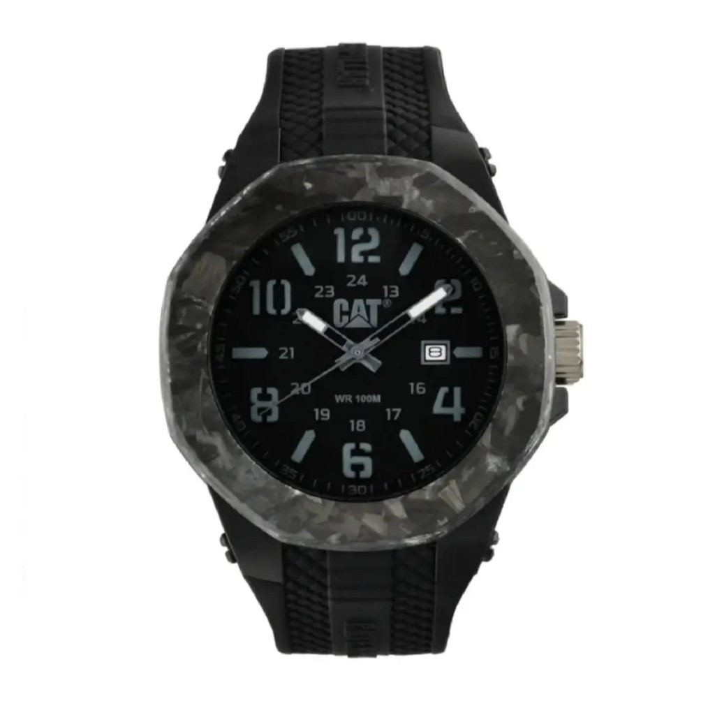 Asli Ori 100%  100% Jam Tangan Pria CAT LV.161.21.131 Carbon Crush Sillicone Strap Garansi Resmi 2 T