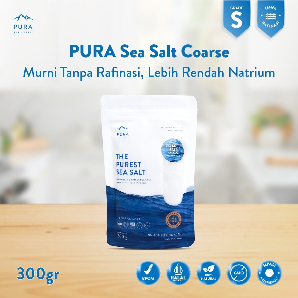 Pura Sea Salt Coarse (300gr) - Garam Laut Kasar - Garam Organik - Garam Natural - Garam Laut Alami -