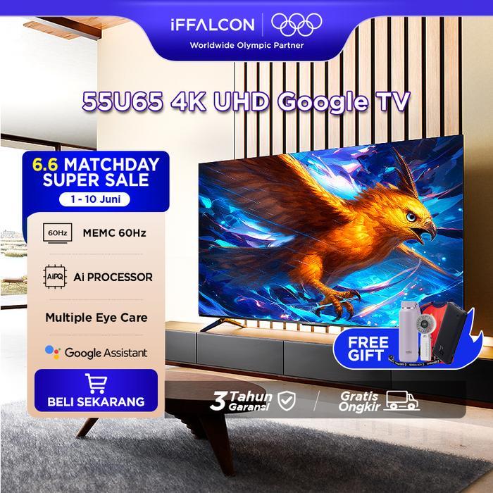 MEGA SALE iFFALCON 55 inch U65 Series Google TV (Android 12) Smart Digital - 4K UHD - Dolby Audio - 
