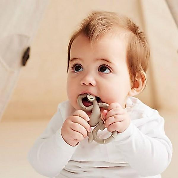 Matchstick Monkey Mini Monkey Teether Gigitan Bayi - Rubine Red