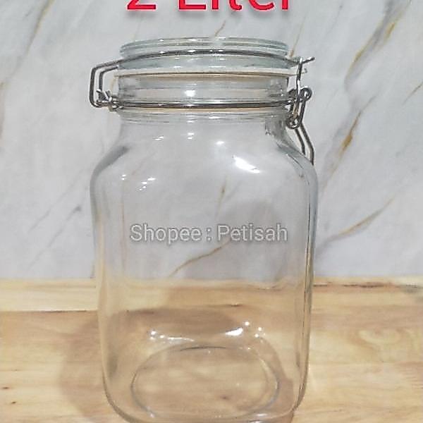 Toples Hermatico Jar 2 Liter Kig / Toples Kaca Jepit Kedap Udara 2 Liter / Hermatico Jar 2L / Toples