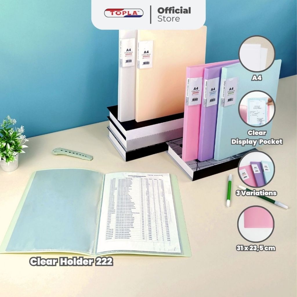 

Clear Holder 222 Dokumen keeper file folder kertas berkas ukuran A4