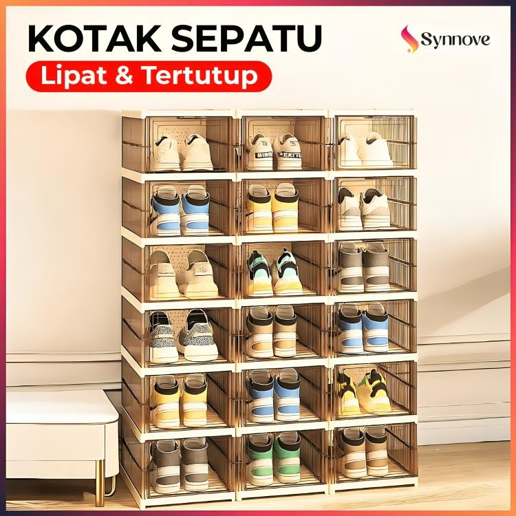 Rak Sepatu Susun Tertutup Kokoh Tempat Rak Sepatu Lipat Minimalis Rak Sandal Dan Sepatu Portable