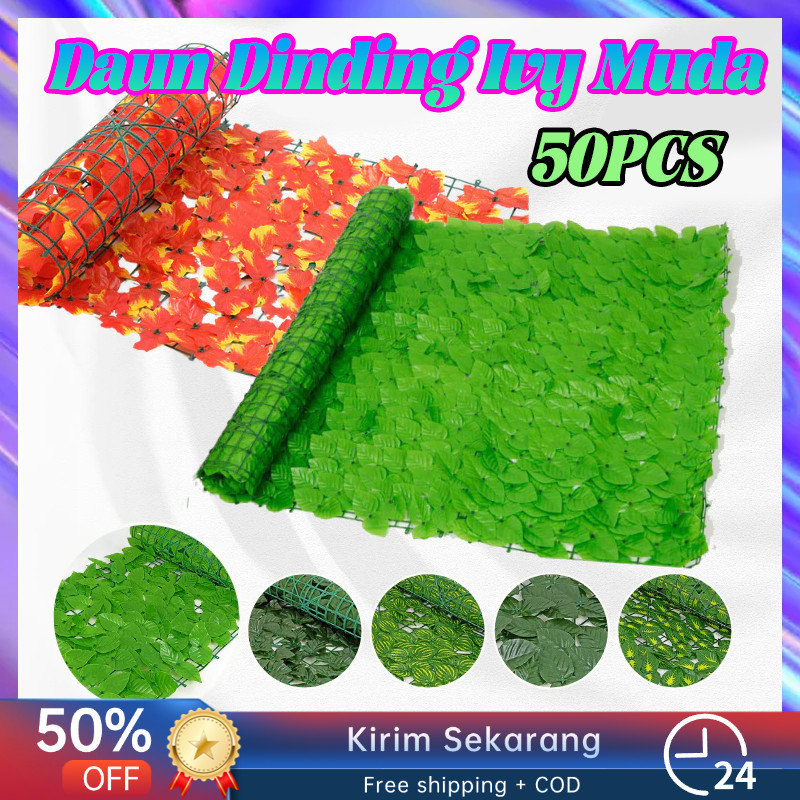 Rumput Dinding Sintetis Dekorasi Dinding Daun Rambat Pagar 3 Meter x 0.5 Meter Premium/Daun Pagar Ro