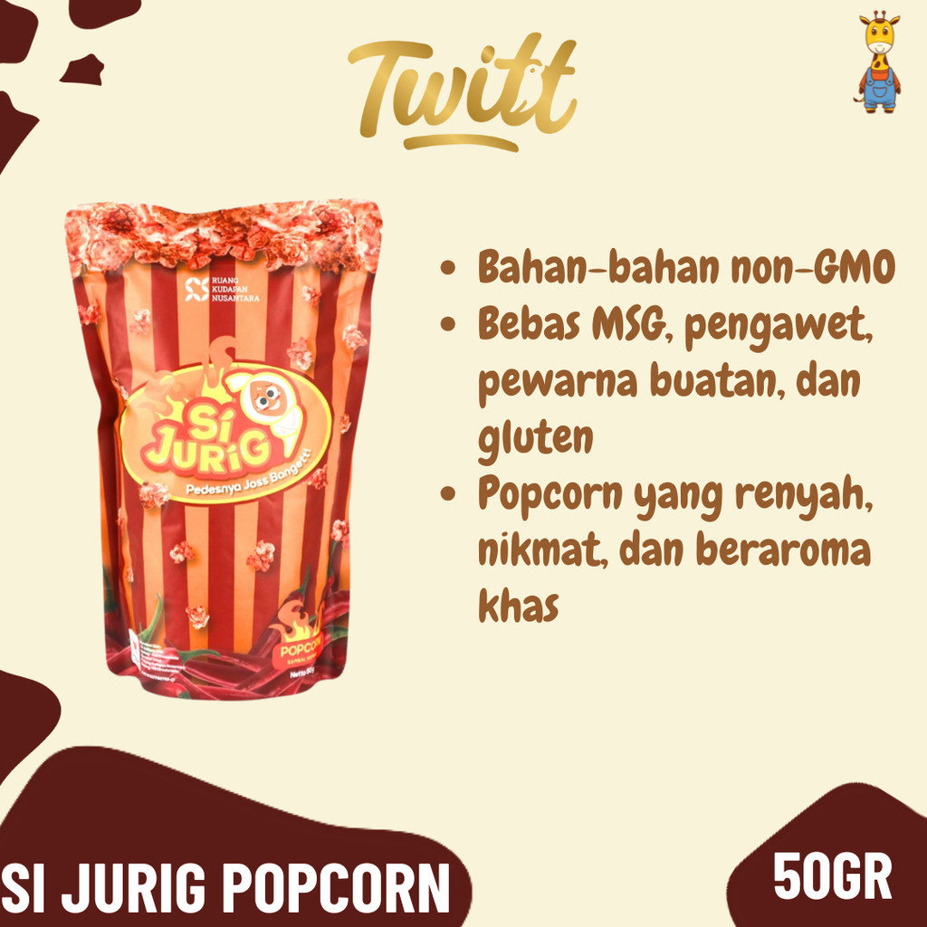 Si Jurig Popcorn 50gr - Cemilan Anak