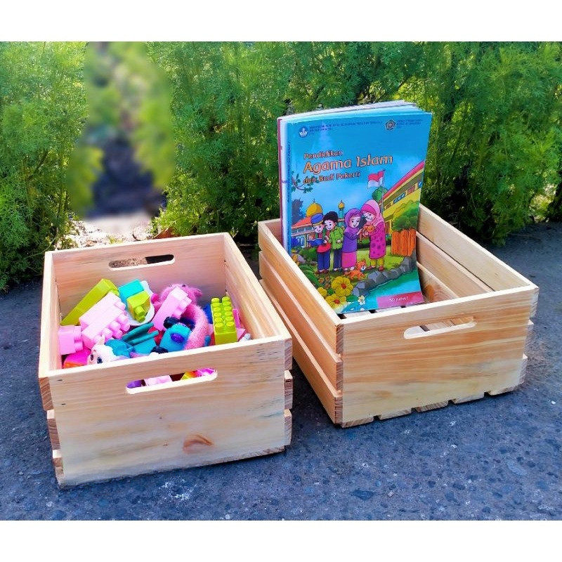 Tempat Buku | Kotak Kayu Serbaguna | Storage box