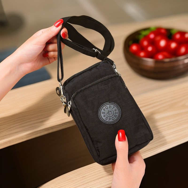 Mini Cewek Waterproof Pouch Tas Selempang Anti Air Dompet HP Handphone Sling Bag Nylon Import