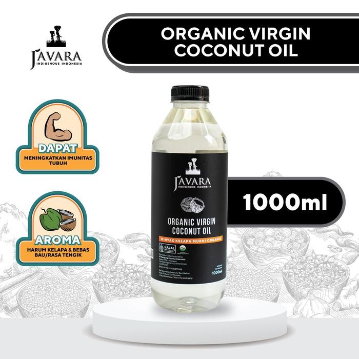 

Javara Minyak Kelapa Murni VCO Organik 1000 ML 1L | Organic Javara Virgin Coconut Oil Minyak VCO 1L - Botol Plastik FW FW