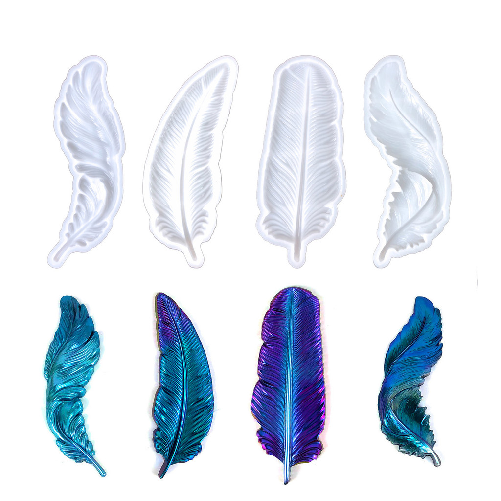 

3D Feather Silicone Mold DIY Epoxy Resin Gypsum Mold Mold Feather for Home Wall Decoration Crafts Jewelry Making