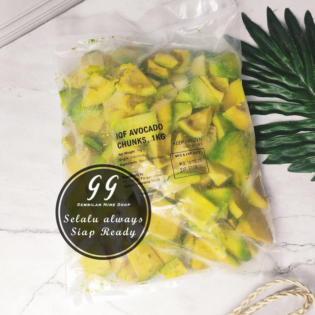 

IQF AVOCADO Chunks 1 KG buah ALPUKAT Mentega Frozen Fruit Beku