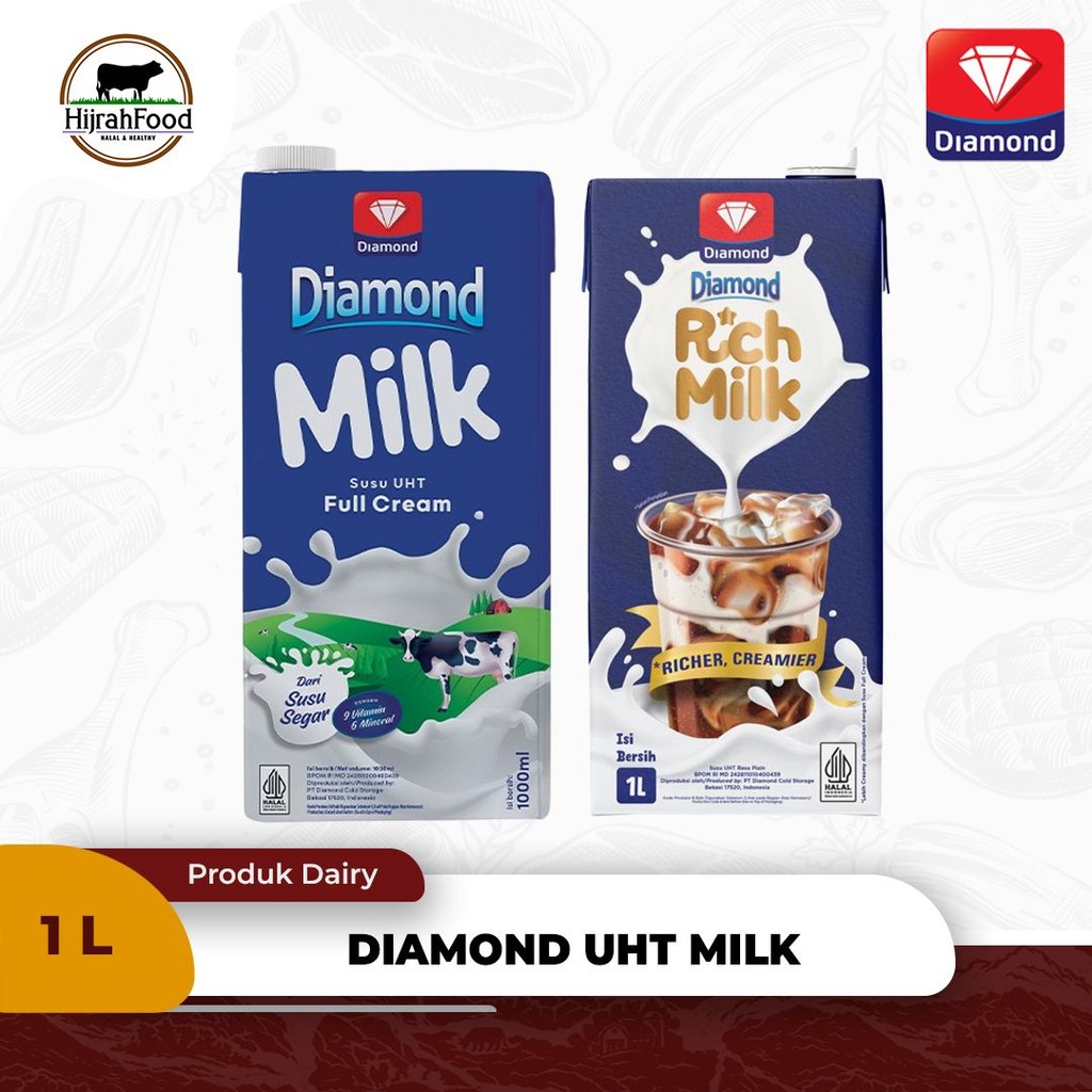 

Diamond Susu UHT - UHT Milk Full Cream / Rich Milk - 1 L