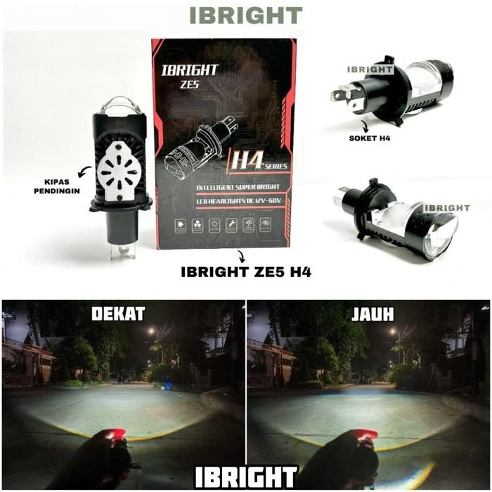 IBRIGHT - Lampu Utama H4 IBRIGHT ZE5 - IB-H4-ZE5 - PUTIH PUTIH