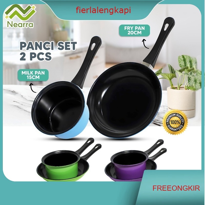 Set Panci dan Wajan 2 in 1 / Wajan dan Teflon 14 dan 20 cm