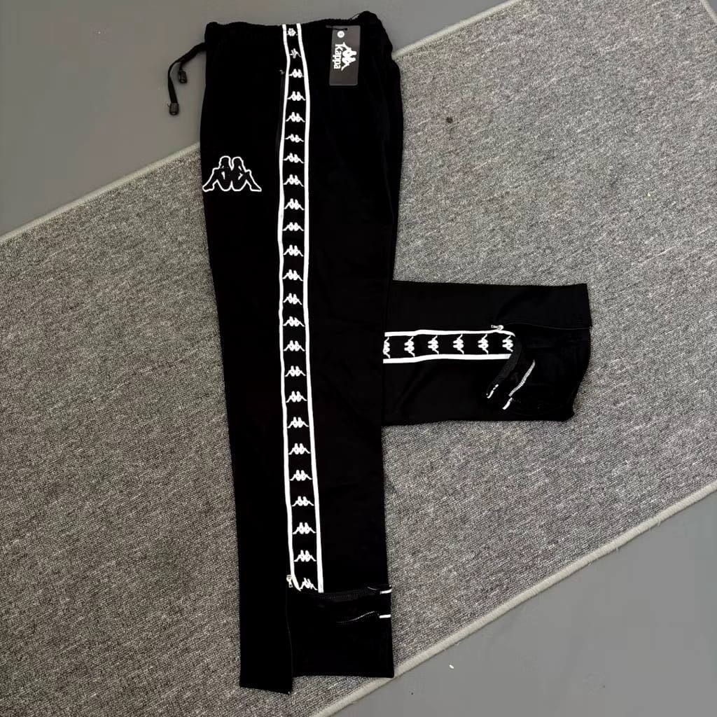 CELANA PANJANG TRACKPANTS KAPPA4 BLACK  PRIA WANITA TRAINING RUNNING CASUAL BRANDED