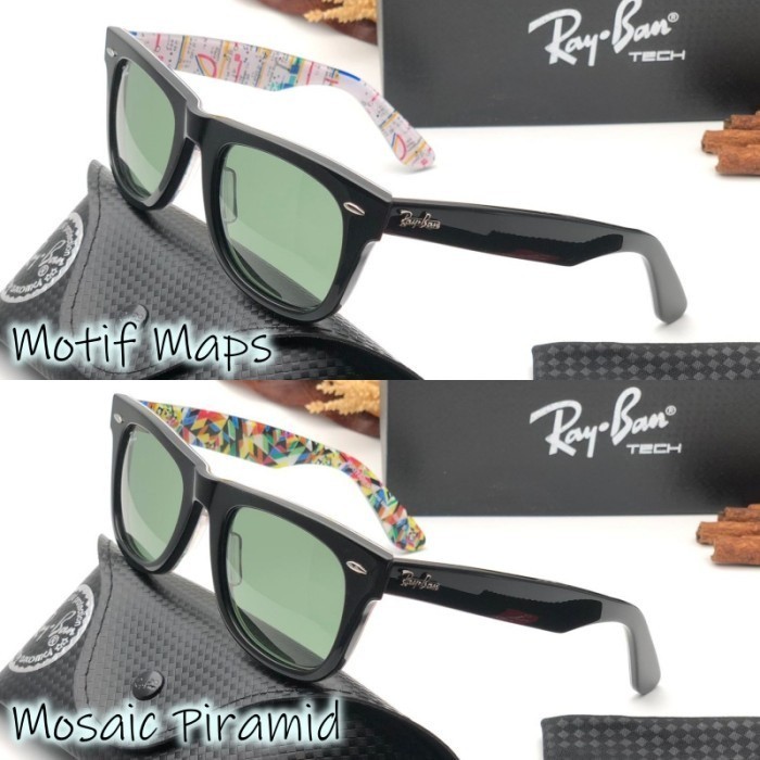 Kacamata Sunglasses Rayban Wayfarer Motif 2140 size 50 Fullset Kacamata-KU