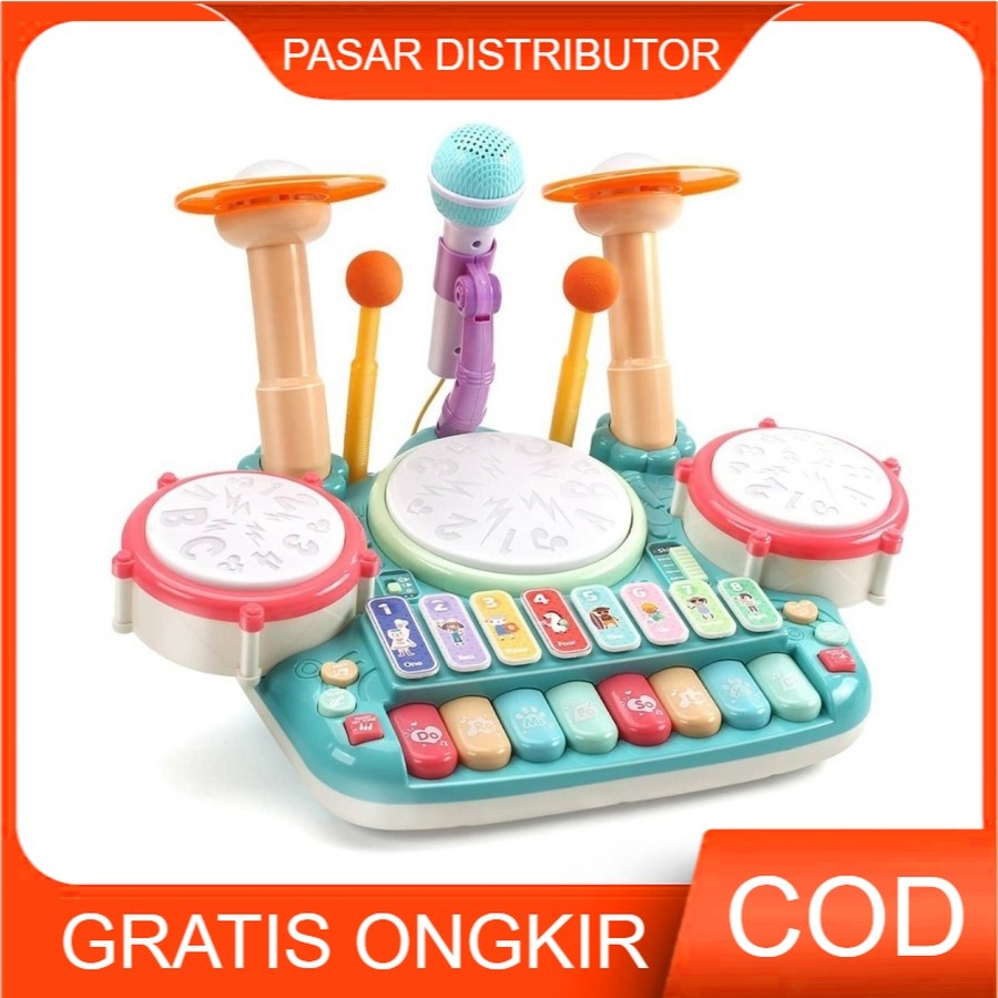 TAM.ZAM Mainan Anak Alat Musik Keyboard Drum Piano Xylophone Elektronik Mainan Anak