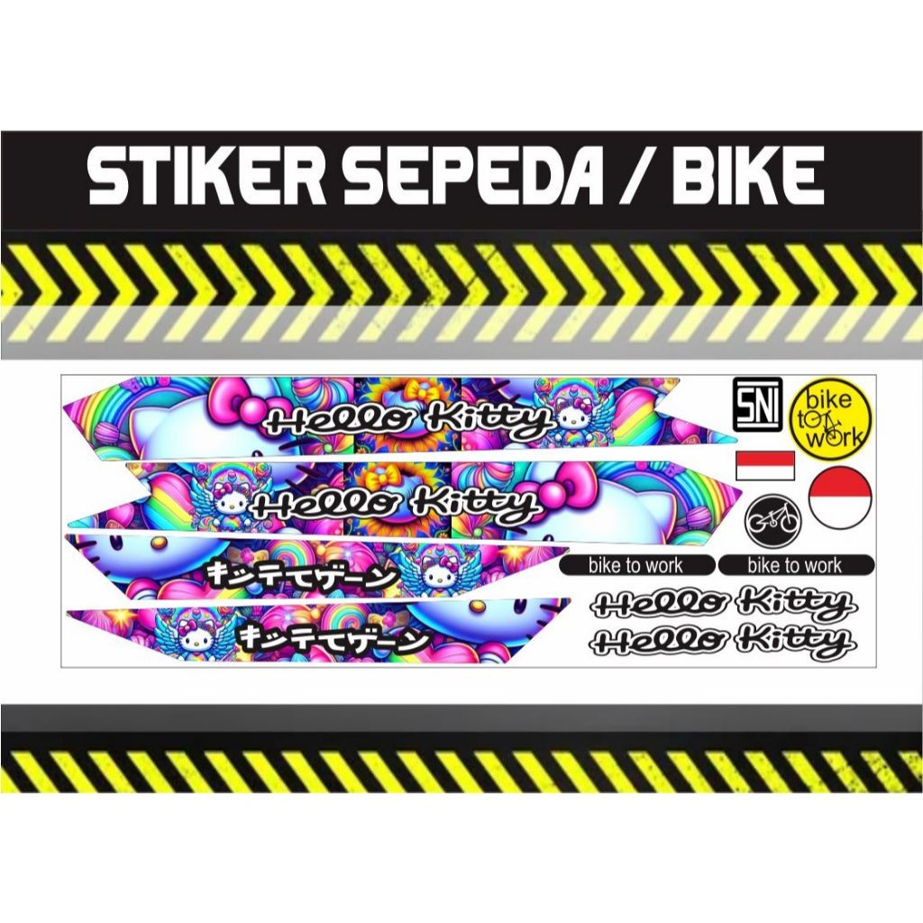 stiker sepedah / striping helo kitty /stiker helo kiti / striping stiker sepedah STIKER SEPEDAH