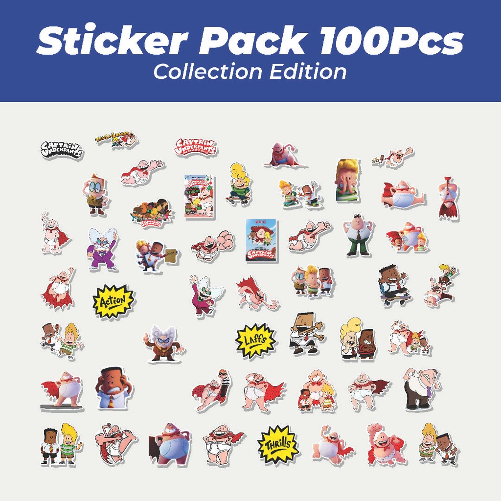 

Hot Stiker Kartun Captain Underpants Lucu Anti Air Stikers Berperekat Waterproof Sticker Decal Buat Motor Helm Buku Journal Koper Casing HP Laptop Botol Minum