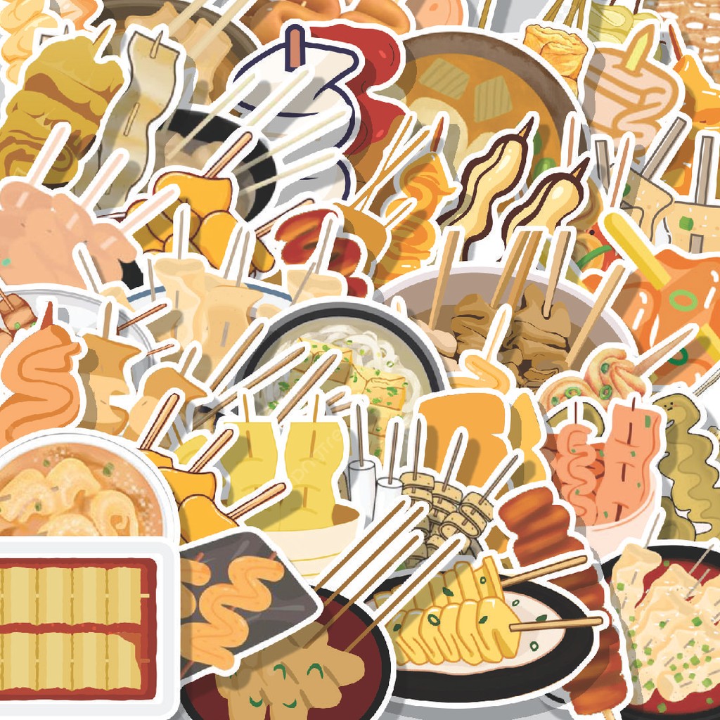 

Stiker Cutting Pack Stiker Makanan Odeng Isi 100Pcs Series Aesthetic Lucu Keren Untuk Koper Bahan Vynil