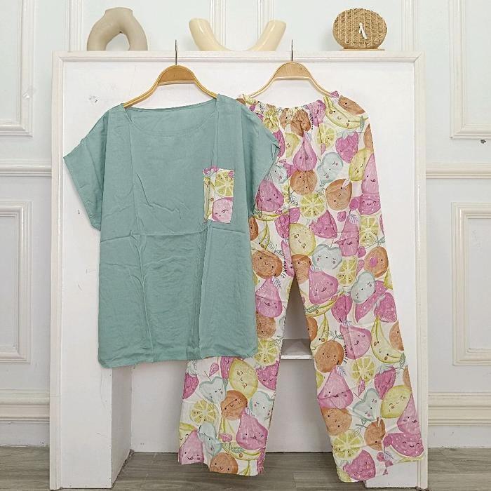 PIYAMA PDPJ JUMBO BABYDOLL CP JUMBO SETCEL JUMBO VIRAL BIG SIZE Celana Rayon Viscose Baju Wanita Pan