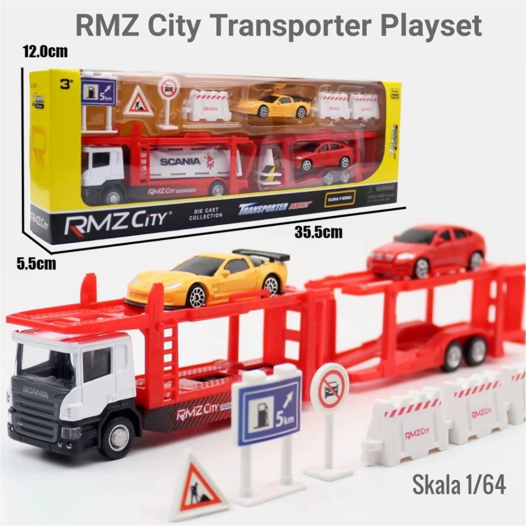 RMZ Mainan Mobil Mobilan Truk Transport Truck Scania Transporter Jagat DiecastMurah