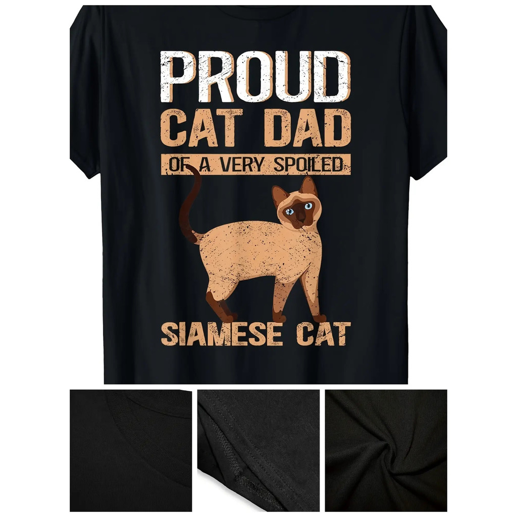 Kaos Ayah Kucing Siamese dari Kucing Siamese yang Manja 100% Katun - 220g