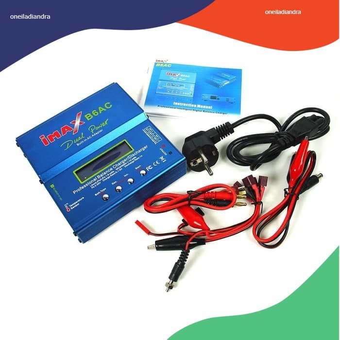 Paket Charger Baterai LiPo Dengan AC Adapter IMAX B6AC