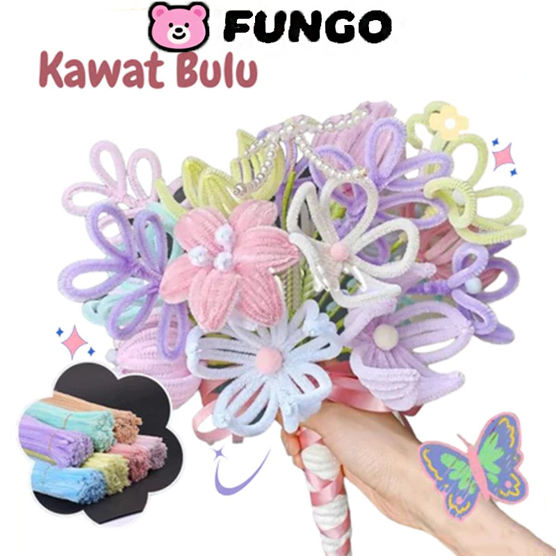 

KAWAT BULU MERCY 1 IKAT 10 Kawat DIY Kerajinan Tangan Anak(30cm)TANGKAI KAWAT KERAJINAN TANGAN PIPE CLEANER HAND BOUQUET