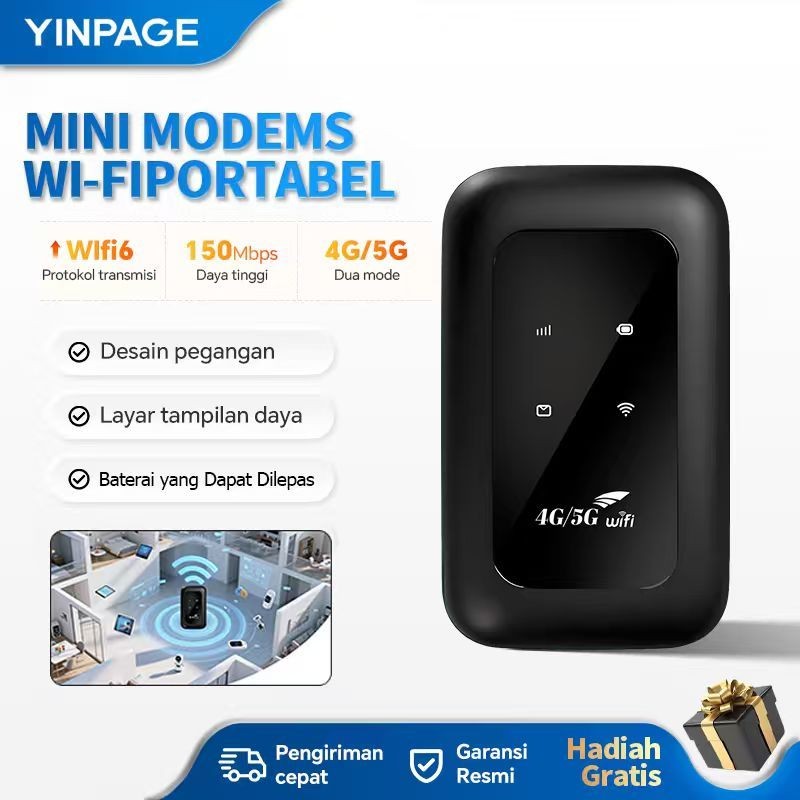 Mobile Modem - Wifi 4G/5G LTE Portable Mini Router / MiFi Hotspot WiFi Saku 150Mbps / Internet Cepat