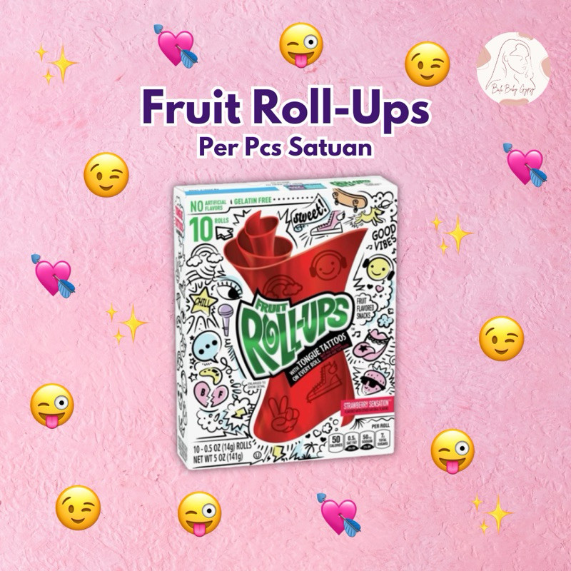 

[READY STOCK IMPORT] SATUAN FRUIT ROLL-UPS FLAVOR FRUITY STRAWBERRY PER PCS
