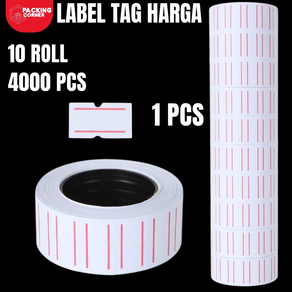 

Kertas Label Harga 400 PCS - Refill Price Tag Roll 10 Roll 400PCS Sticker Penanda Harga 10ROLL