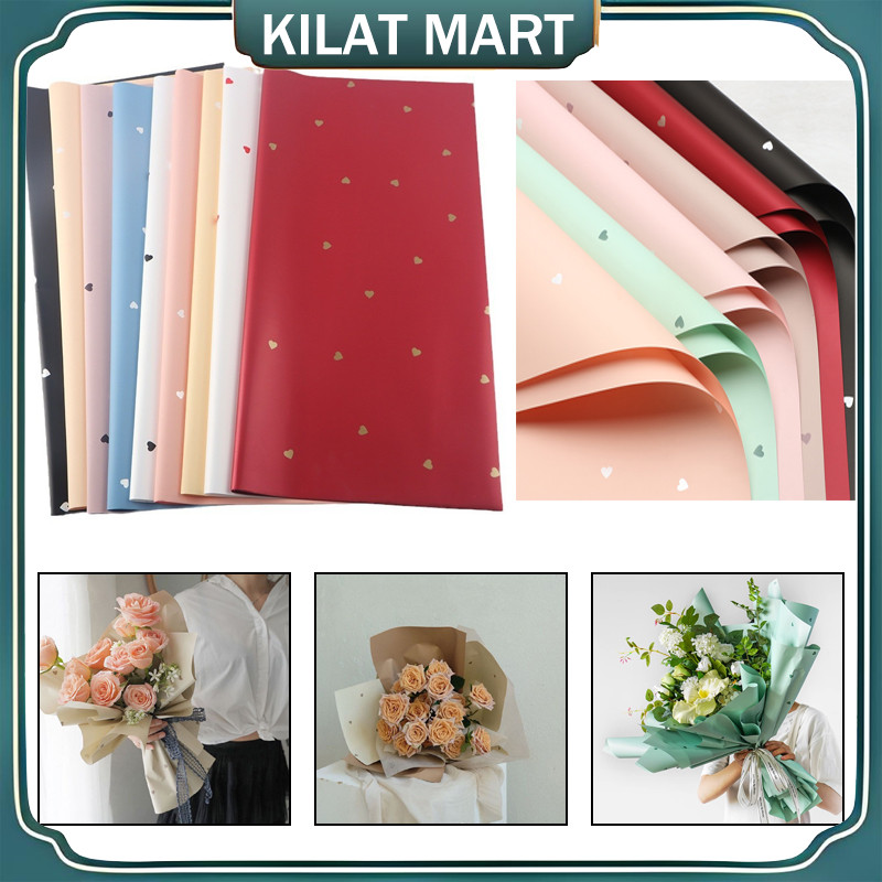 

(Barang Spot)20pcs Love Pattern Paper / Wrapping Wrapper / Kertas Buket Pembungkus Kado / Flower Wrapping
