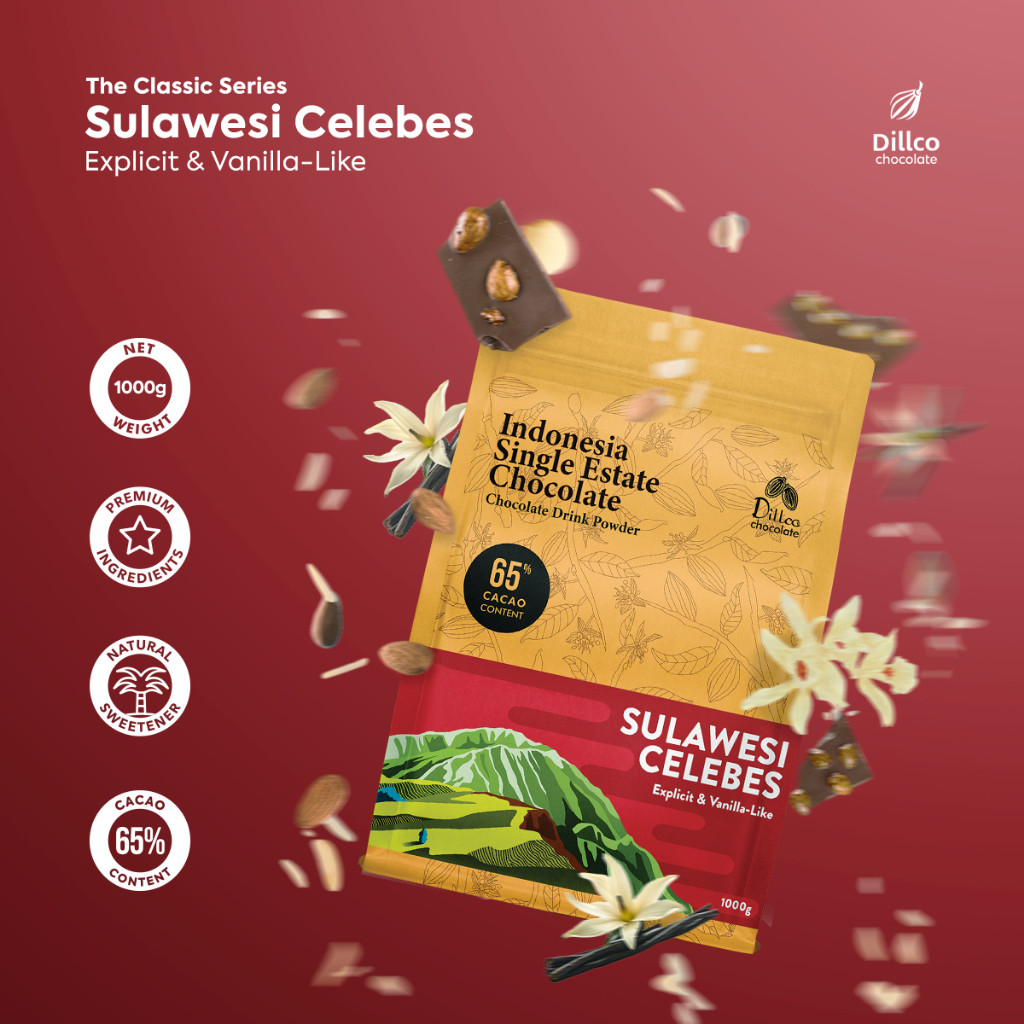 

DILLCO CHOCOLATE - Single-Estate Chocolate Sulawesi Celebes Classic Series 1 Kilogram