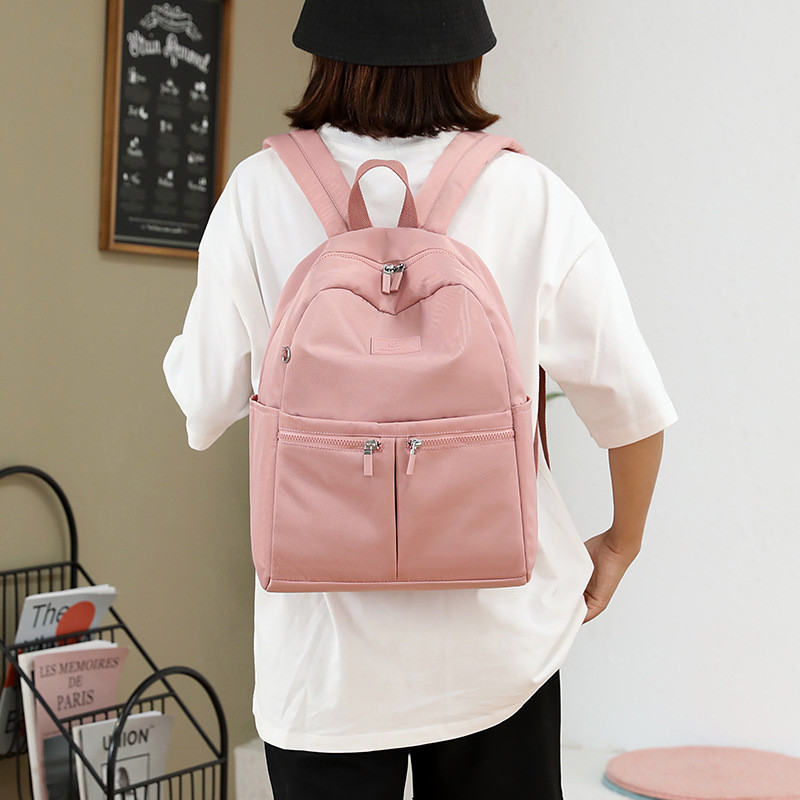 Tas Ransel Wanita Polos Kapasitas Besar - Tas Kecil Travel Fashion Multi-Kantong, Tas Jalan-Jalan​