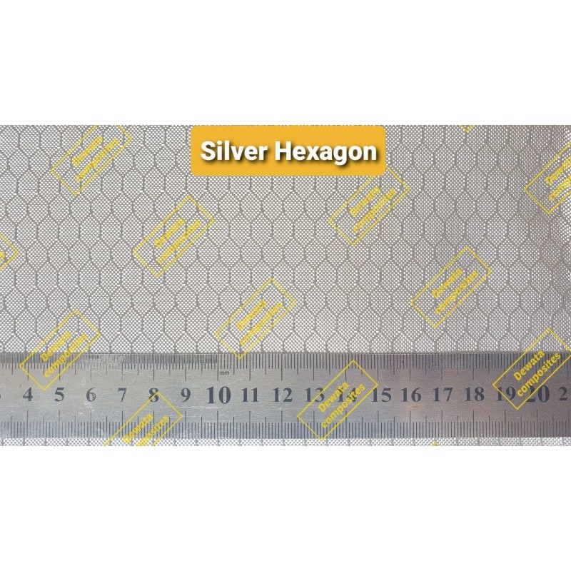 Serat Karbon Kevlar HEXAGON MINI Silver