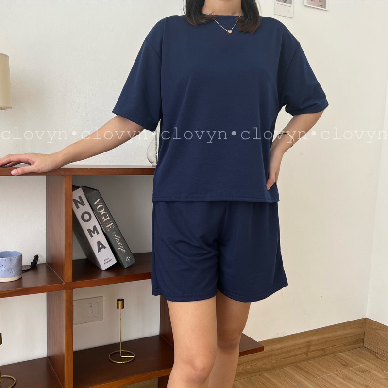 [𝗠𝗲𝗺𝗼𝘇𝗮] Setelan Polos Celana Pendek Wanita Jumbo Babyterry Super