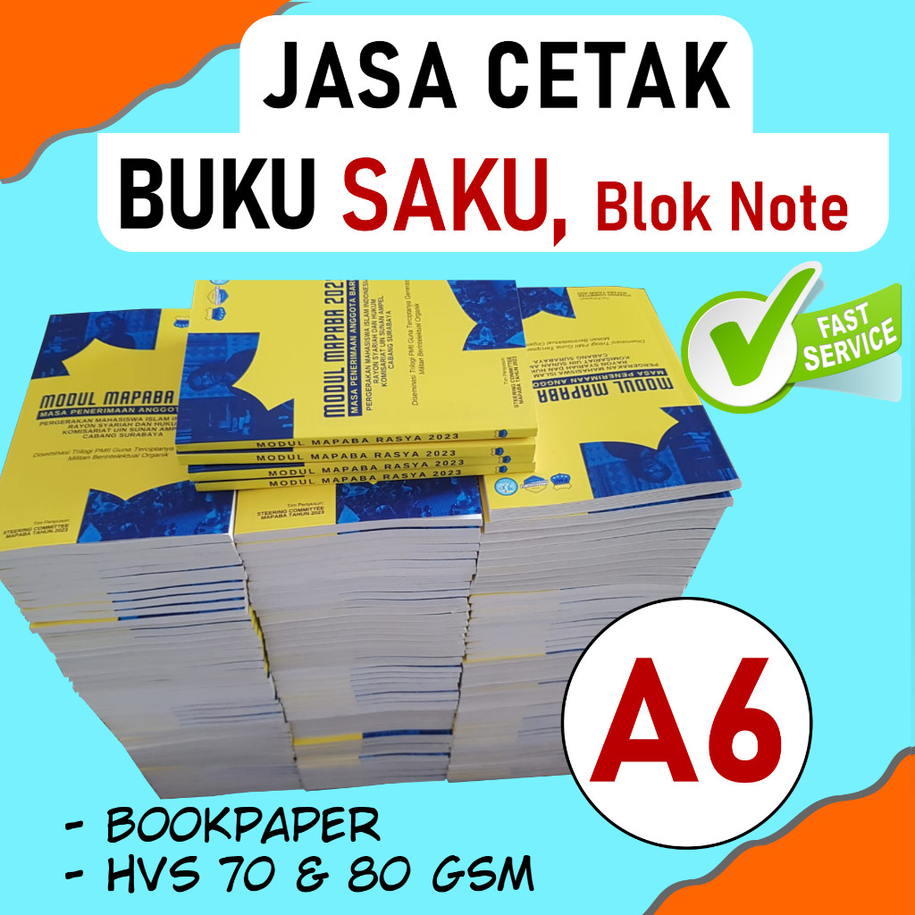 

CETAK Buku Saku, Novel, Kitab, Blok Note | Ukuran A6