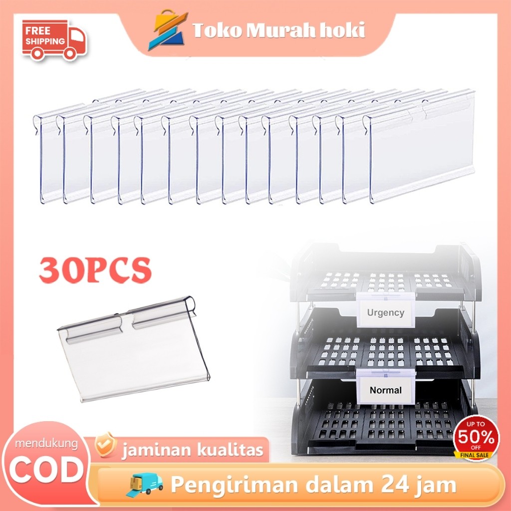 

30pcs Label Harga Mika 60*42mm Price Tag Holder Label Display Harga Untuk Supermarket