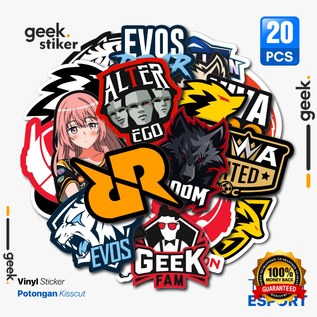 

Stiker Pack Esport Team Evos RRQ Onic 20 Pcs | Stiker Vinyl Waterproof | Stiker Laptop Gaming Koper Helm HP