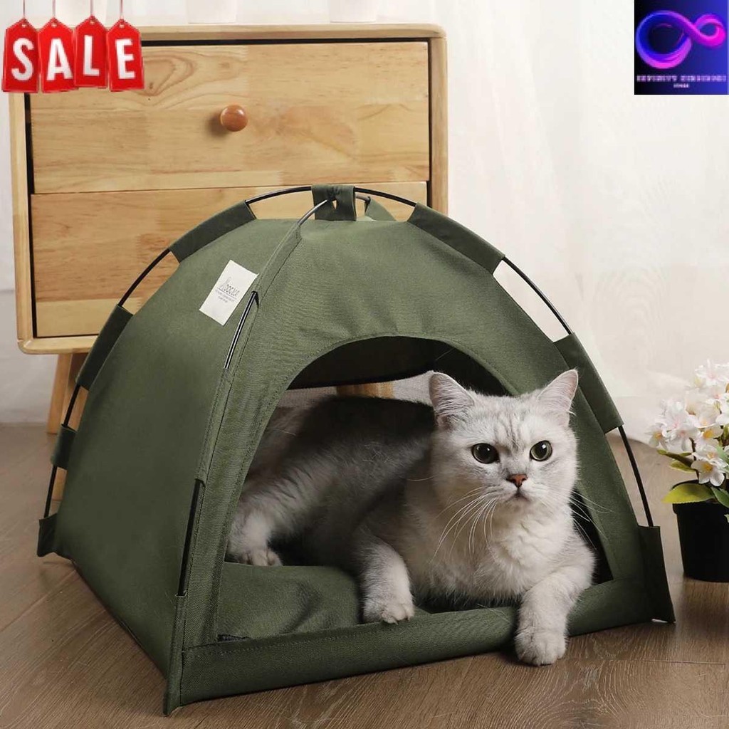 Murah Meriah VOOPET Tempat Tidur Kucing Model Tenda Foldable Cat Bed with Pillow - VP2 Infinity.Nibi