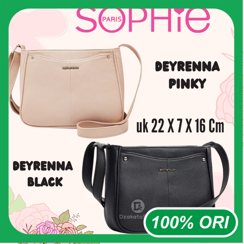 Sophie Martin Paris Tas Selempang Wanita Deyrenna Pinky Black 2025 Kasual Original Sling Bag COD R
