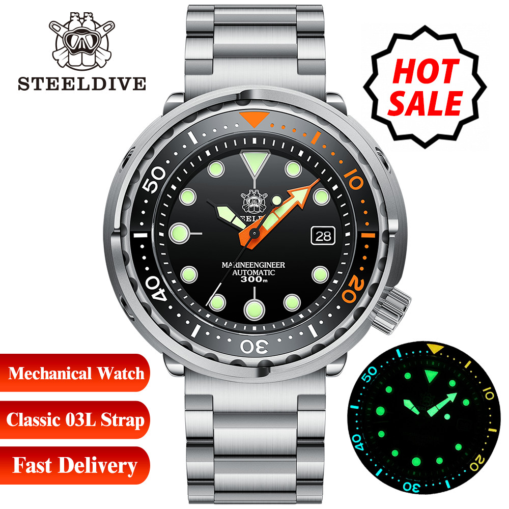 STEELDIVE SD1975C Classic Mechanical Watch For Men Multicolor Luminous 30Bar Waterproof NH35 Movemen