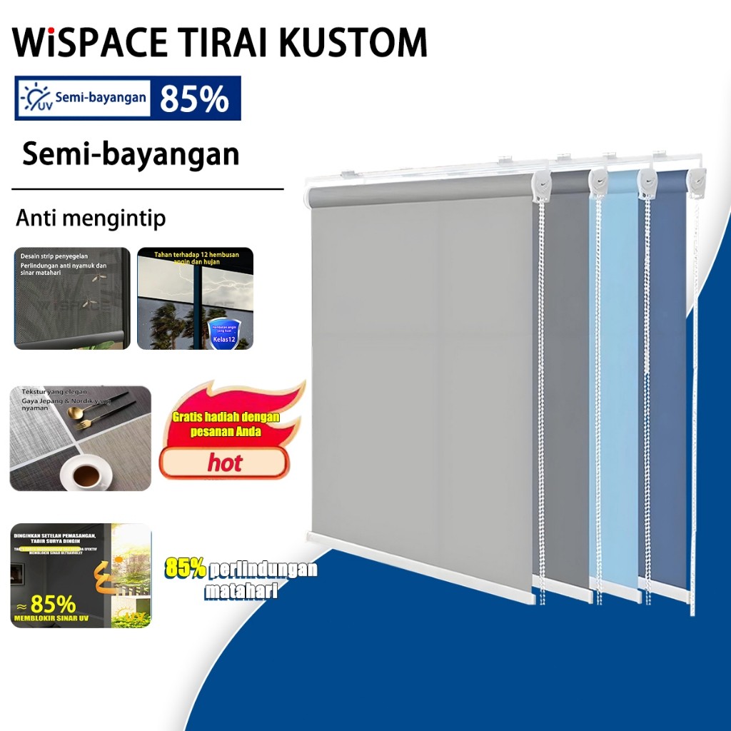 Roller Blind Jendela Blackout Indoor/Outdoor Fabric Roller Blinds Indoor Tahan Air Hujan Tirai Gulun