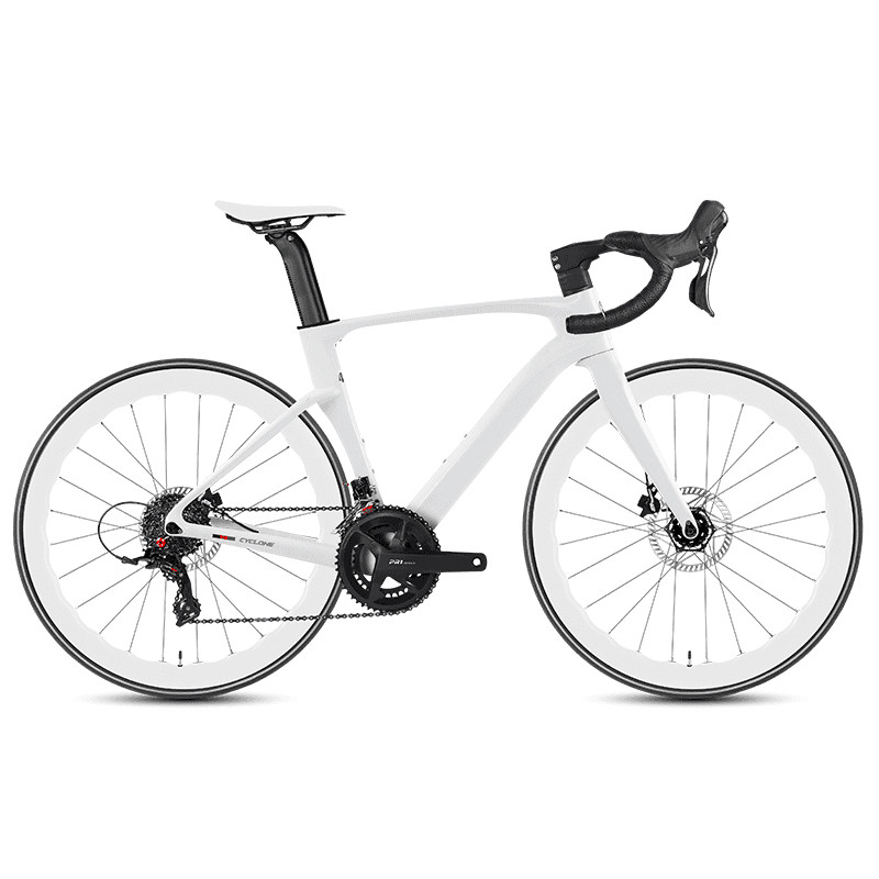 TWITTER CYCLONE Carbon Wheel Road Bike 2X12S SENSAH Derailleur Adult Men's Carbon Hydr Disc Bicycle 