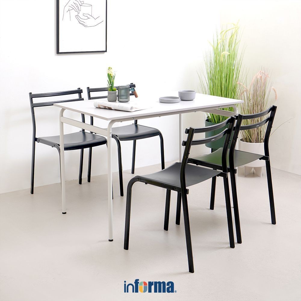 Informa Benson Set Meja Makan 4 Kursi Dixon Set Dining Table Tempat Keluarga Kursi Makan